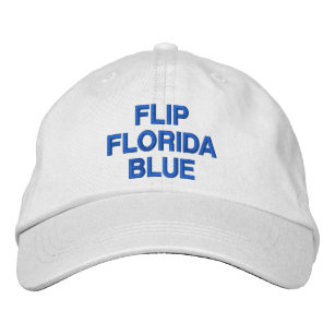 Flip Florida Blue blue white democrat modern Embroidered Baseball Cap