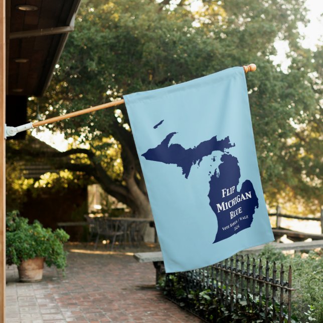 Flip Michigan Blue in 2024 House Flag (In SItu)