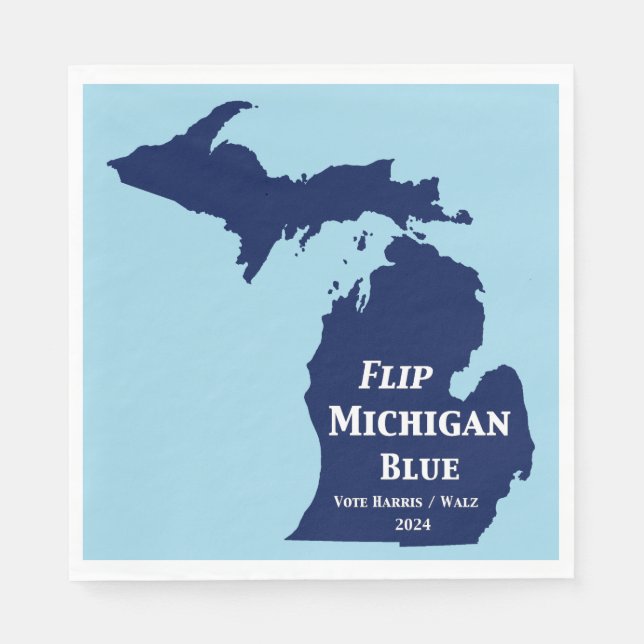 Flip Michigan Blue in 2024 Napkins (Front)