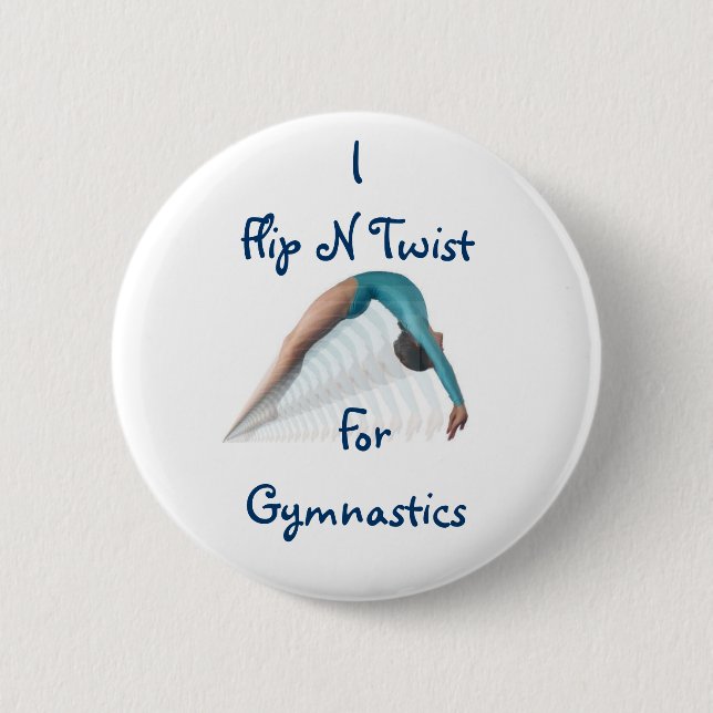 Flip N Twist,  ForGymnastics Button (Front)
