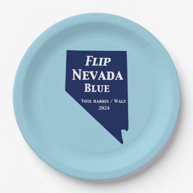 Flip Nevada Blue in 2024 Paper Plates (Front)