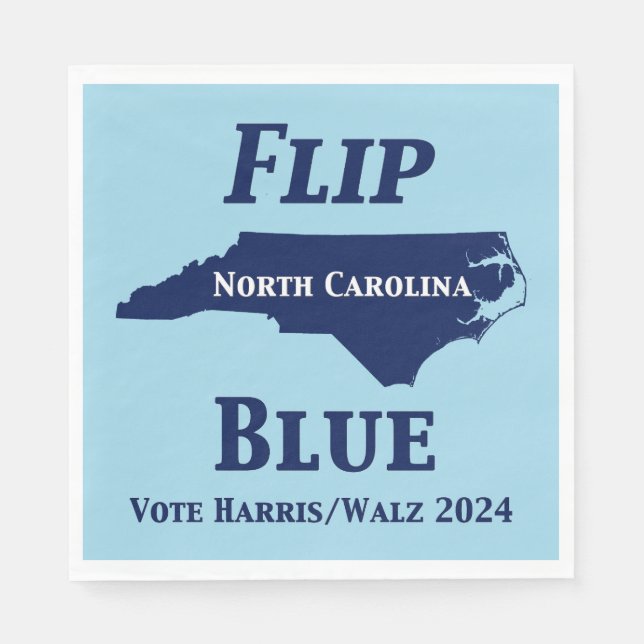 Flip North Carolina Blue in 2024 Napkins (Front)