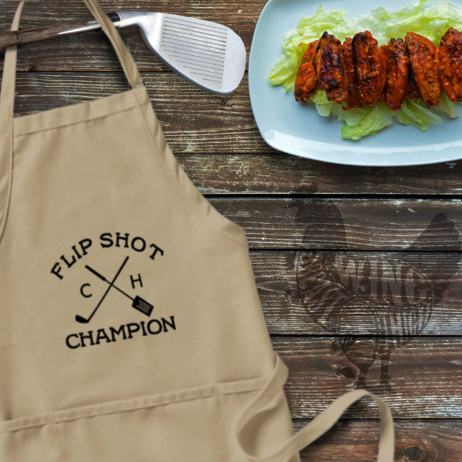 Flip Shot Champion Golf BBQ Apron for Golfers