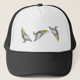 Flip the Bird Cockatiel Funny Dad Joke Silly Ha Ha Trucker Hat