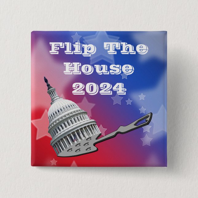 Flip The House Vote Blue 2024 Button (Front)