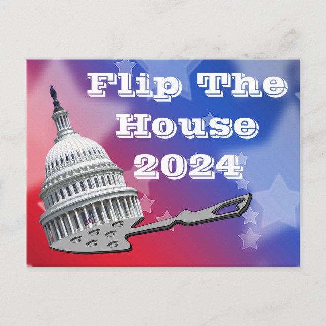 Flip The House Vote Blue 2024 Postcard (Front)