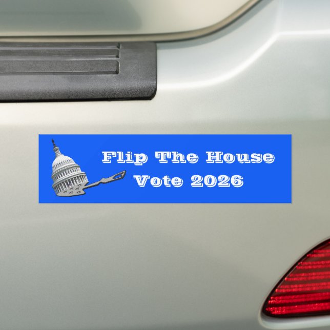 Flip The House Vote Blue 2026 Bumper Sticker (On Car)