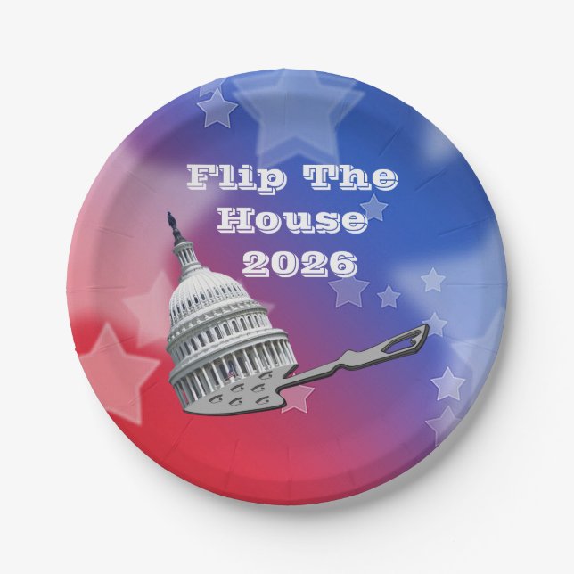 Flip The House Vote Blue 2026 Paper Plates (Front)