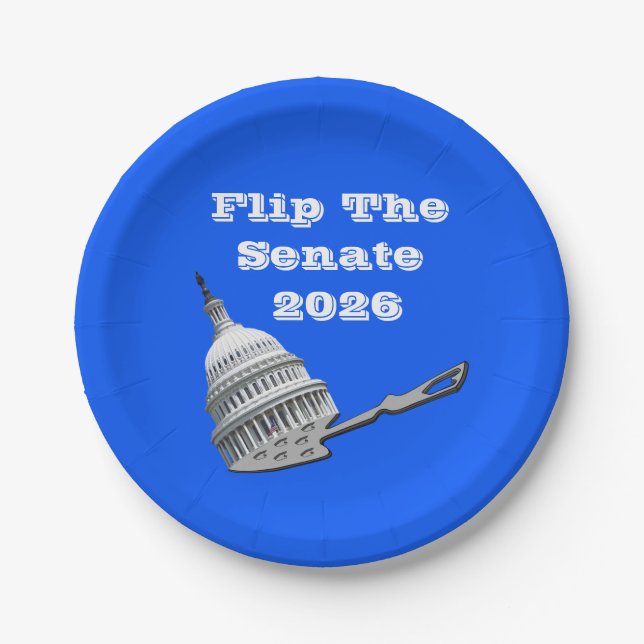 Flip The Senate Vote Blue 2026 Paper Plates (Front)