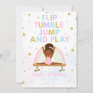 Flip Tumble Jump and Play Birthday Invitation 