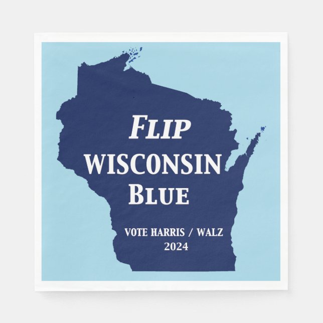 Flip Wisconsin Blue in 2024 Napkins (Front)
