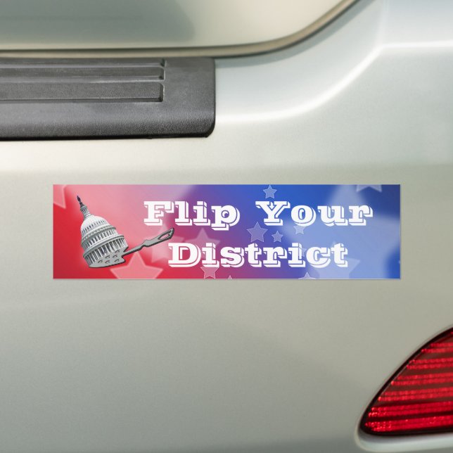 Flip Your District Vote 2026 Bumper Sticker (On Car)