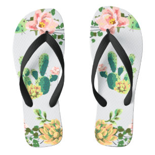 Flipflop Sandals Bohemian Cactus Succulents Desser