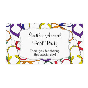 Flipflops Water Bottle favor - customize it! Label