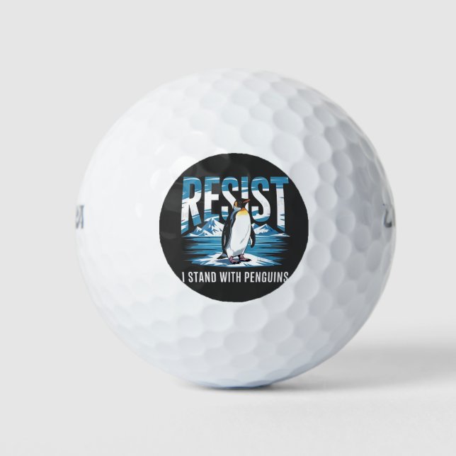 Flipped Up I Stand with the Penguins Golf Balls (Front)