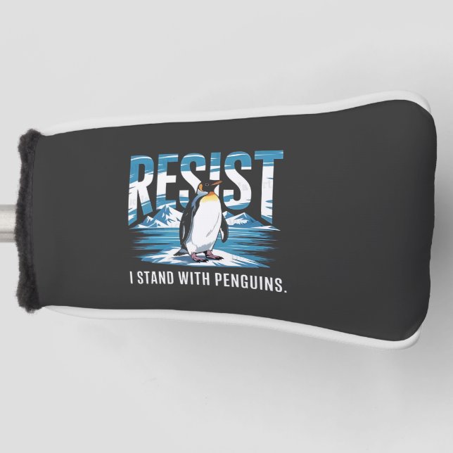 Flipped Up I Stand with the Penguins Golf Head Cover (Front)