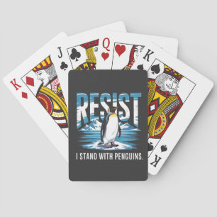 Flipped Up I Stand with the Penguins Poker Cards