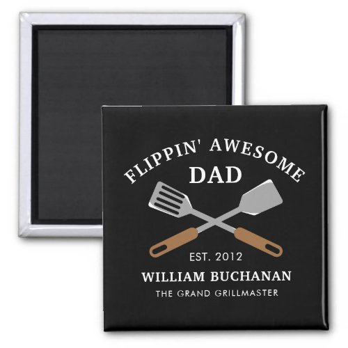 Flippin Awesome Dad BBQ Father Personalized Magnet