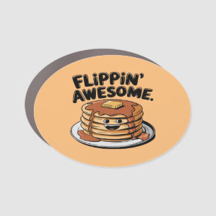 Flippin' Awesome Pancake Stack Funny Breakfast Car Magnet