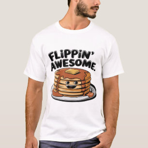 Flippin' Awesome Pancake Stack Funny Breakfast T-Shirt