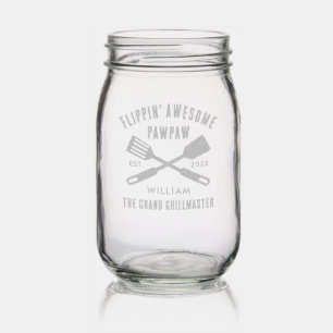 Flippin Awesome Pawpaw Grandpa Keepsake Custom Mason Jar