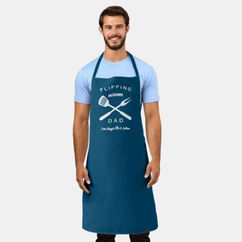 Flipping Awesome Dad Fathers Day Personalize Name Apron