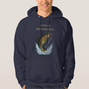 Flipping Awesome Dad Fly Fishing kids names Hoodie