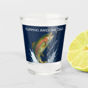 Flipping Awesome Dad kids names Shot Glass