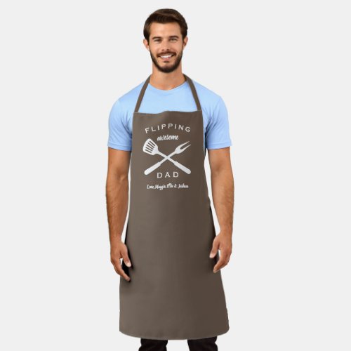 Flipping Awesome Dad  Men Gift Personalized Name Apron
