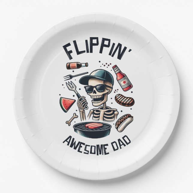 Flipping Awesome Dad Paper Plates (Front)