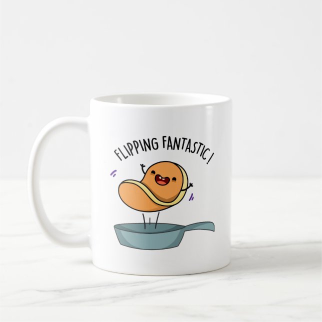 Flipping Fantastic Funny Pancake Pun  Coffee Mug (Left)