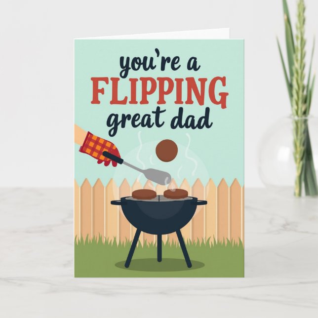 Flipping Great Dad Bbq Card (Front)