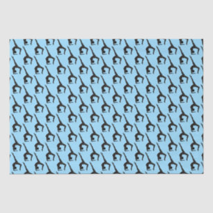 Flipping Gymnast Silhouette on Blue  Tissue Paper