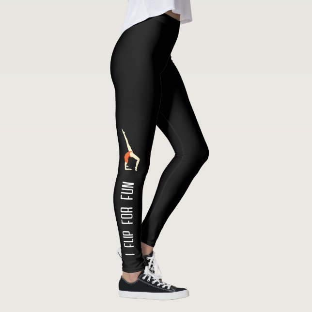 Flipping Gymnast With Gymnastics Quote Leggings (Right)