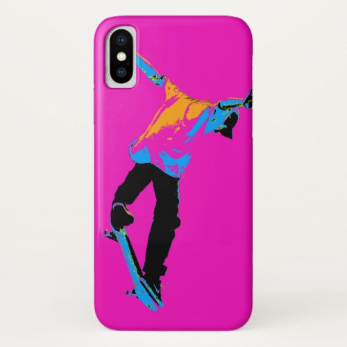 Flipping the Deck Skateboarding Stunt iPhone X Case