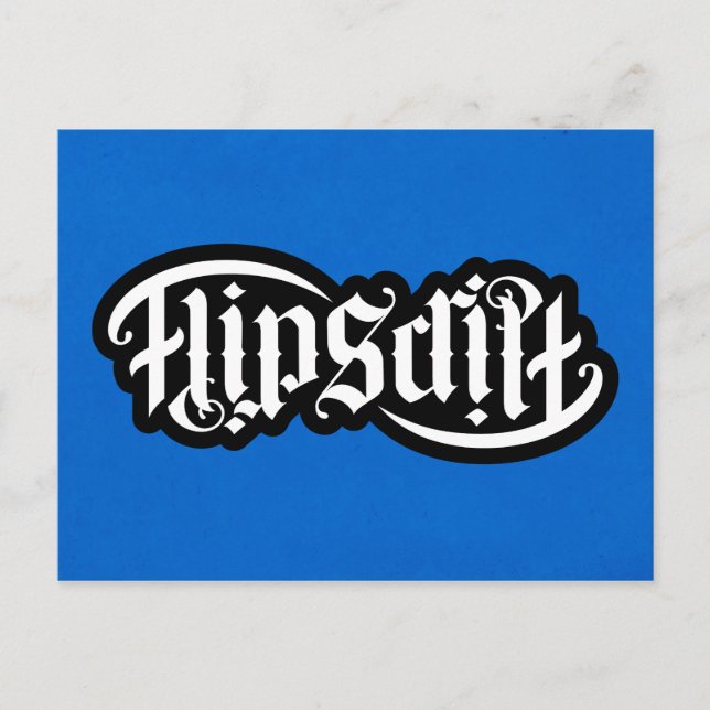 FlipScript Ambigram Notecard (Front)