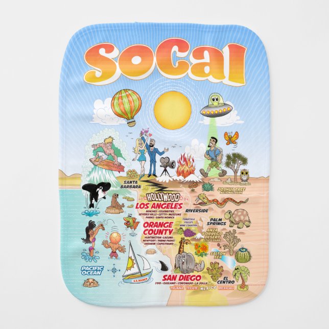Flipside SoCal Paradise Baby Burp Cloth (Front)