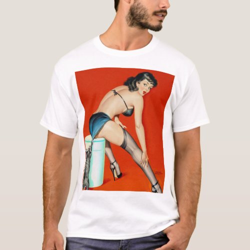 Flirt 1950 Pin Up Art T_Shirt