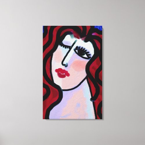 Flirt Abstract Digital Portrait of a Woman Canvas Print