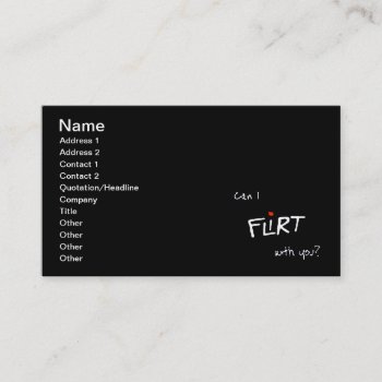 Flirt Business Card by CreativeColours at Zazzle