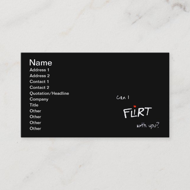 Flirt Business Card (Front)