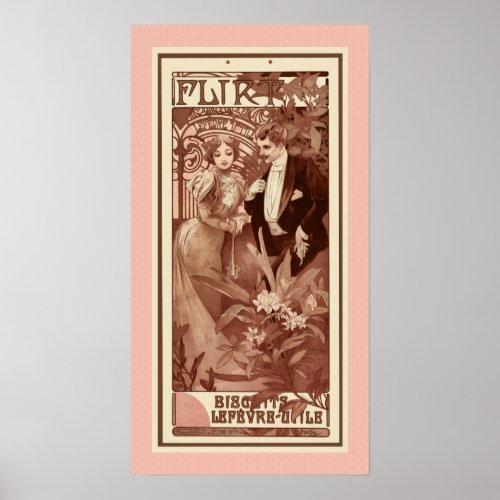 Flirt by Alphons Mucha Poster