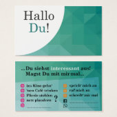 Flirt card "Interesting.." with contact fields (Front & Back)