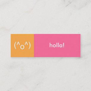 Flirt card pink orange holla emoticon text message