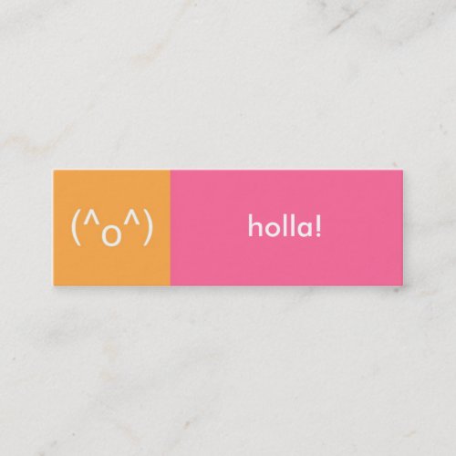 Flirt card pink orange holla emoticon text message