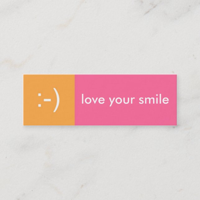 Flirt card pink orange love smile emoticon message (Front)
