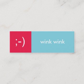 Flirt Card Red Blue Wink Emoticon Text Message by FidesDesign at Zazzle