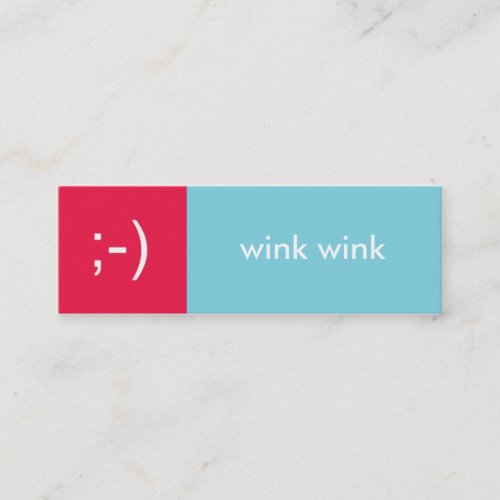 Flirt card red blue wink emoticon text message