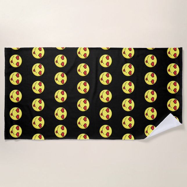flirt emoji beach towel (Front)