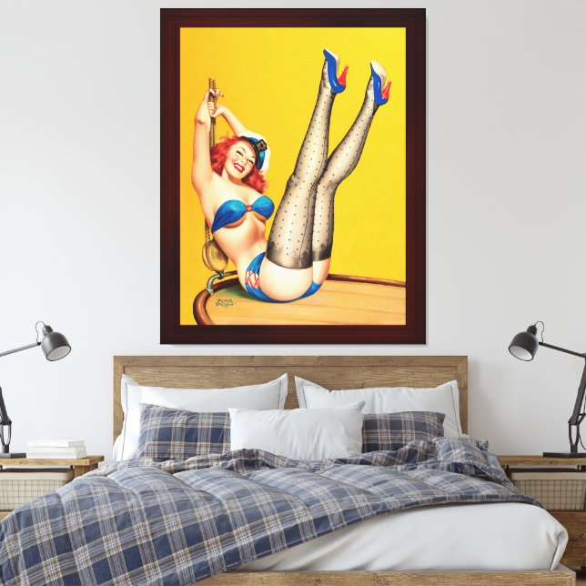 Flirt Pulp Cover by Peter Driben Canvas Print (Insitu(Bedroom))